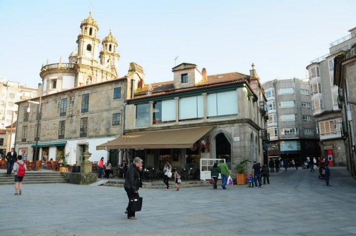 La plaza del 'Café Savoy', lugar emblemático. Foto: Facebook 'Café Savoy'.