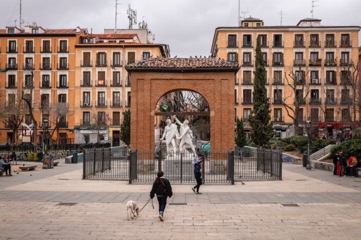 En la Plaza del Dos de Mayo.