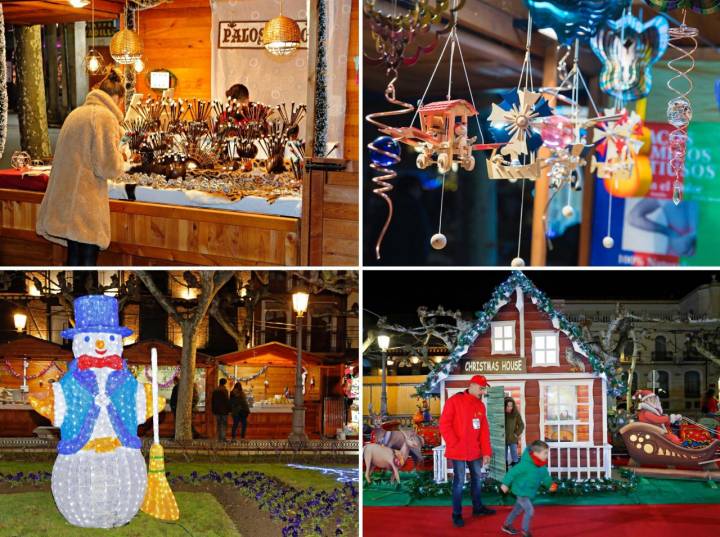 El mercadillo de la Plaza Cervantes ofrece 37 puestos de madera con artesanías, libros y juguetes.