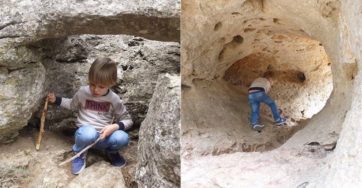 Los más pequeños pueden jugar entre cuevas y meterse en todos los huecos.