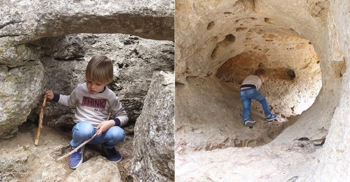 Los más pequeños pueden jugar entre cuevas y meterse en todos los huecos.