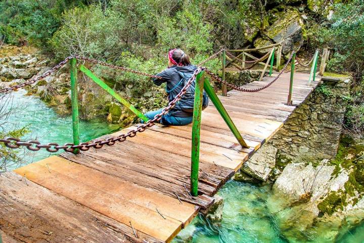 Las pasarelas de madera sobre el río facilitan el camino. Foto: Shutterstock.