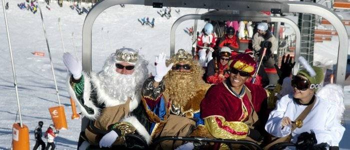Los Reyes Magos tampoco se pierden la temporada de esquí en Cerler.