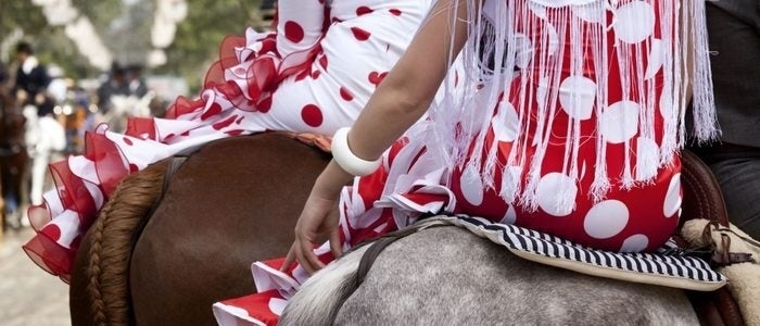 Caballos en la Feria de Abril de Sevilla.