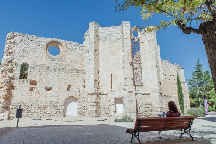 Vista del ábside de monasterio, hoy propiedad de la bodega.