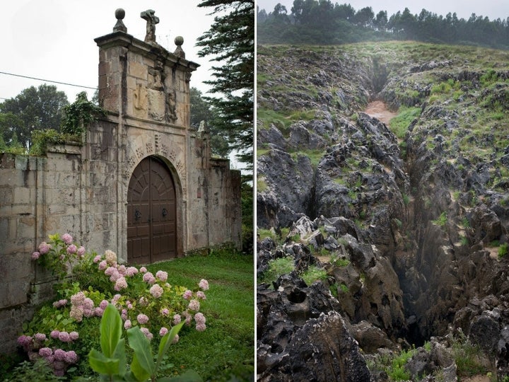 Puerta de casa de Indianos en Buelna, camino del Cobijeru. Bufón de Arenas. Foto: Sofía Moro.