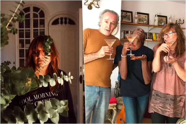 Isabel Coixet con amigos, tomando un cóctel, aunque es más de vino y champán Fotos: Instagram.