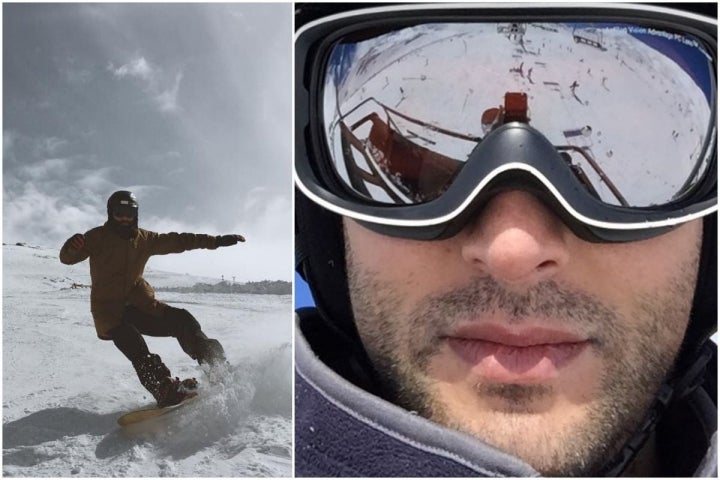 El actor Javier Rey esquiando en Sierra Nevada.