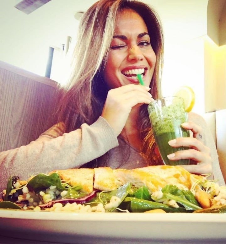 Lara Álvarez comiendo saludable