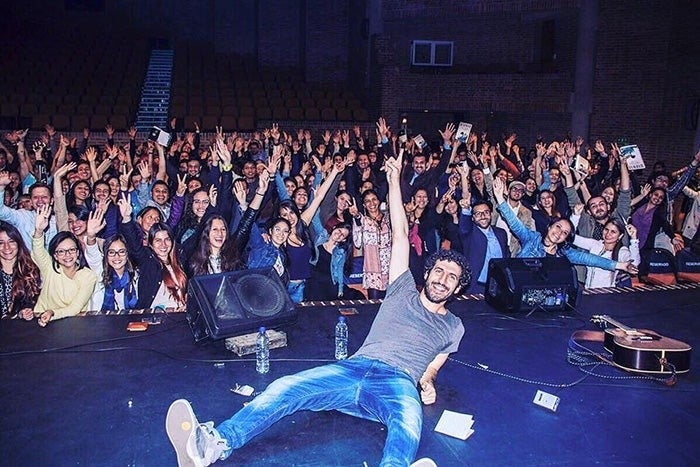 Al final de un concierto en Bogotá. Foto de su amigo @andreswolf