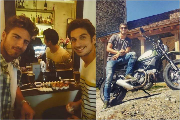 Maxi Iglesias con su hermano y en moto