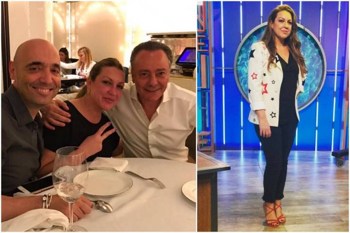 Niña Pastori con amigos en el restaurante 'Bibo', de Madrid, y en un programa de televisión.