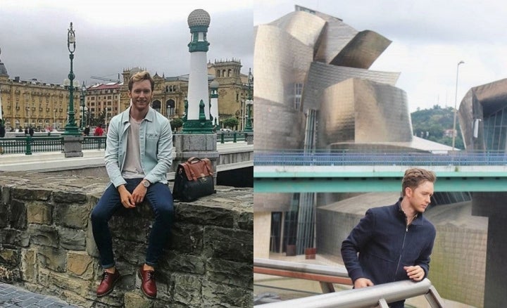 Rivero en uno de sus viajes a San Sebastián y Bilbao.