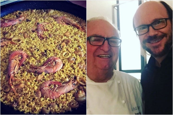 Una paella que no perdona y con su "amiguete" Juan Mari Arzak. Fotos: Instagram.