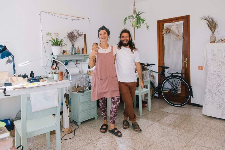 Pareja italiana sonriente