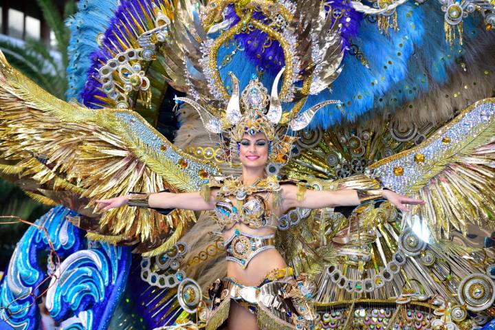 Disfraz de plumas de gran apertura para mujer, traje de espectáculo de  Carnaval