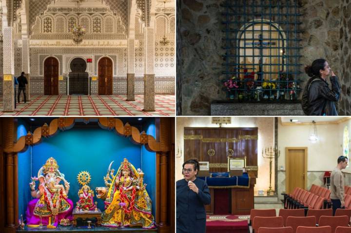 Las 4 religiones de Ceuta: musulmana, cristiana, hindú y hebrea