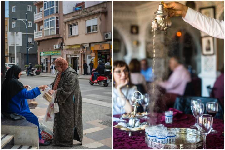 Ceuta: mujeres en el barrio de Hadú y sirviendo el té moruno
