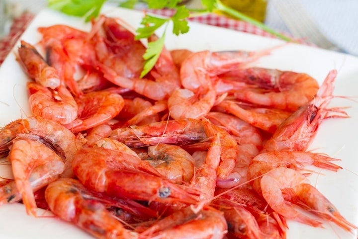 Las gambas blancas de Huelva, una delicia. Foto: Shutterstock.