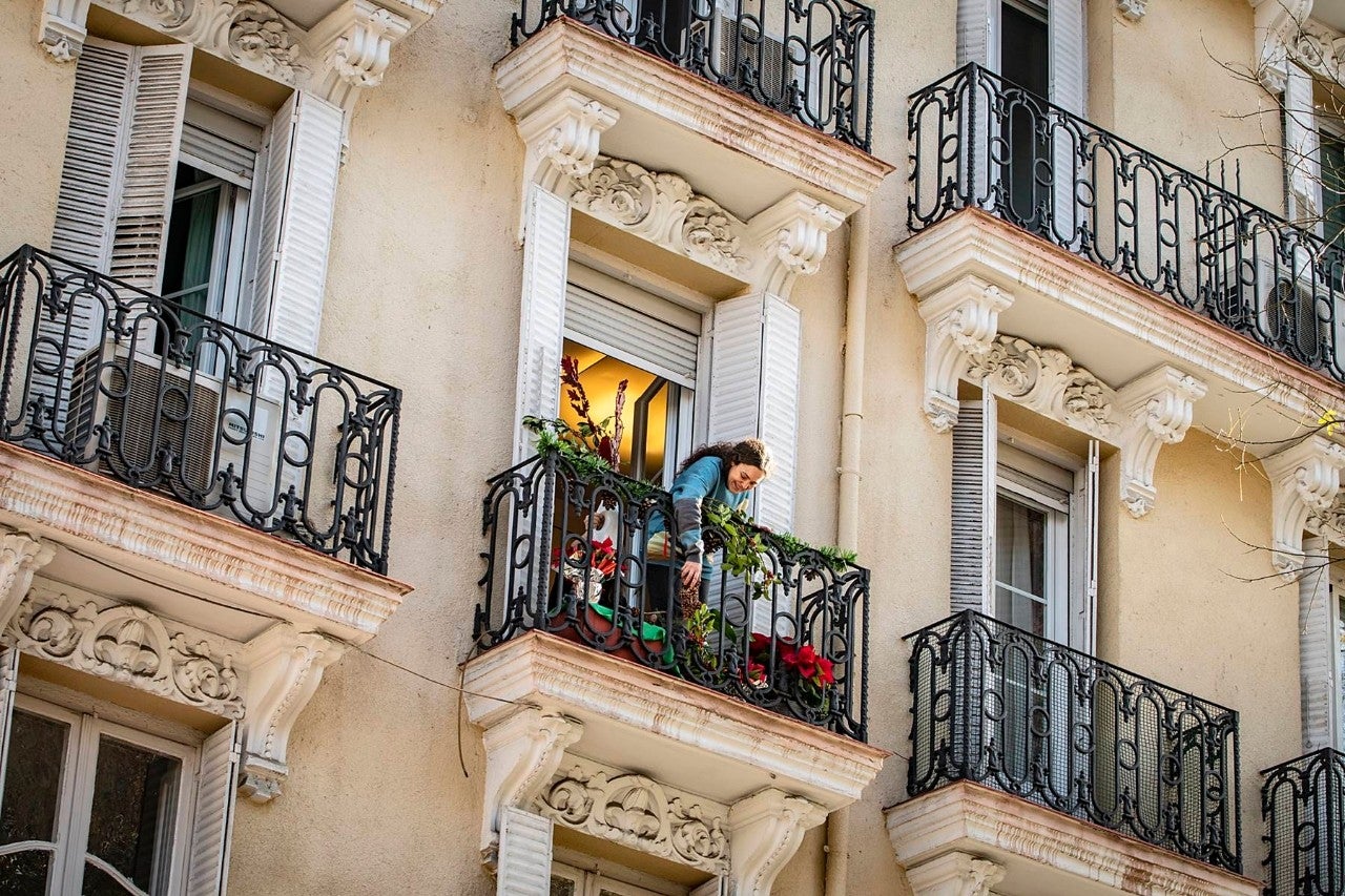 Balcones vestidos de Navidad