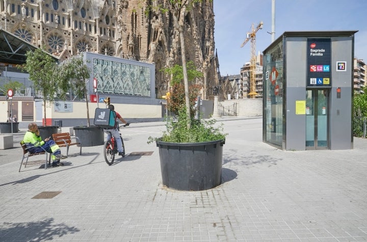 El ascensor de la parada de metro junto a la Sagrada Familia.