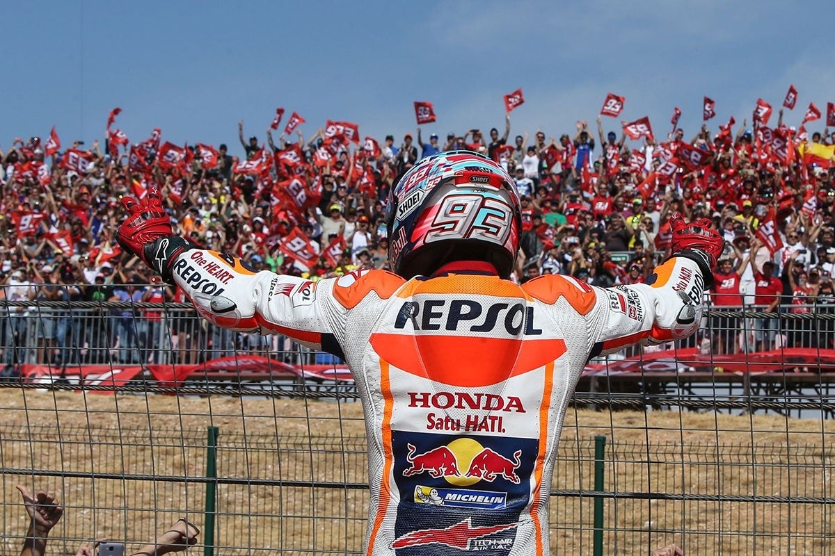 El piloto Marc Márquez en el GP de Aragón. Foto: Repsol