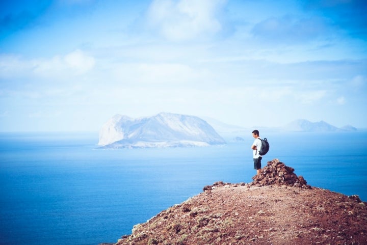 Selfie de Rocío Eslava. Montaña Amarilla (La Graciosa, Las Palmas)