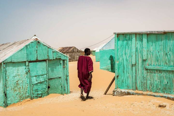 Poblado de pescadores de Mjeirat, al norte de la capital, Nouakchott.