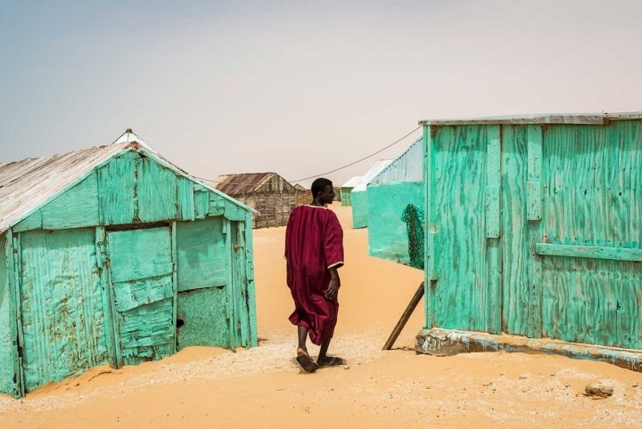 Poblado de pescadores de Mjeirat, al norte de la capital, Nouakchott.