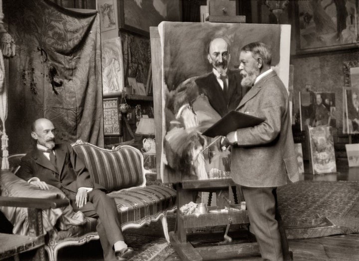 El pintor retratando a Jacinto Benavente, 1917. Fundación Pablo Iglesias © Marín, VEGAP, 2017.