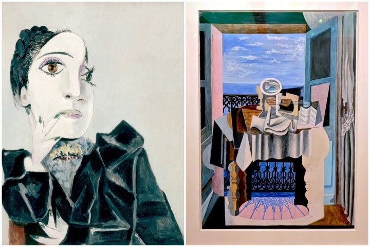 Dora Maar con uñas verdes, 1930; y 'Naturaleza muerta delante de una  ventana, Saint-Raphaëll', de Pablo Picasso. Foto: © Alfredo Merino
