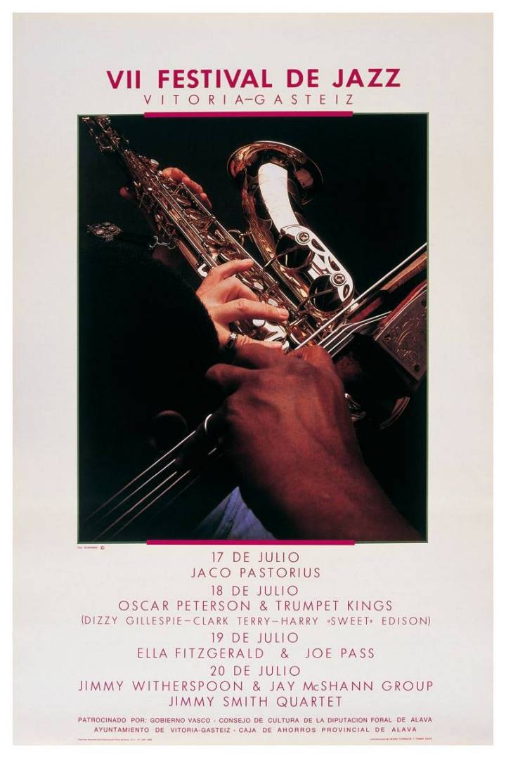 Ella Fitzgeral, entre otros, en el cartel del VII Festival de Jazz, en 1983 / Facebook Festival de Vitoria.