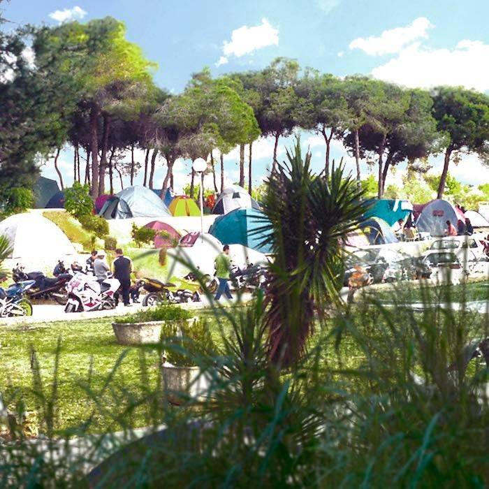 Camping de las Dunas, al lado de la playa de La Puntilla. Foto: Festival Motor Circus.