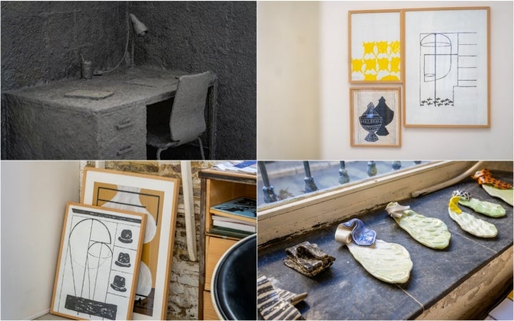 Algunas de las obras expuestas en la galería Barrera Baldán de Sevilla