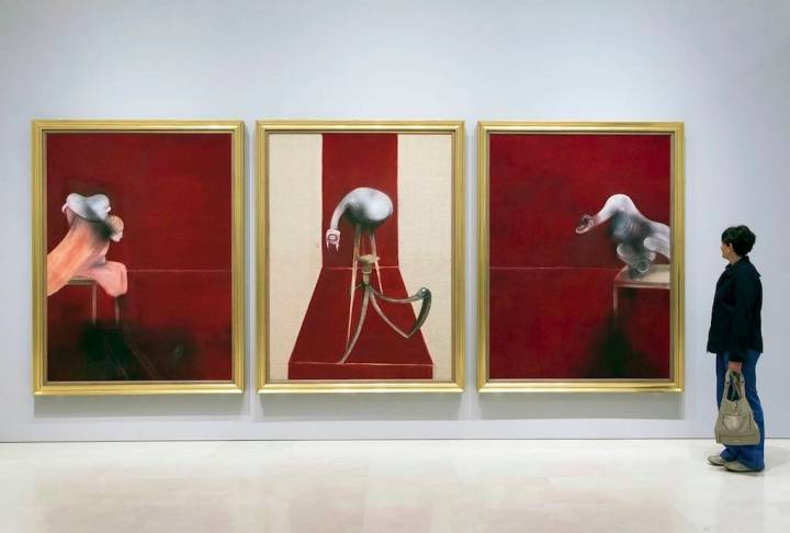 Tríptico de Francis Bacon de la exposición 'Bacon, Freud y la Escuela de Londres'. Foto: Museo Picasso Málaga.
