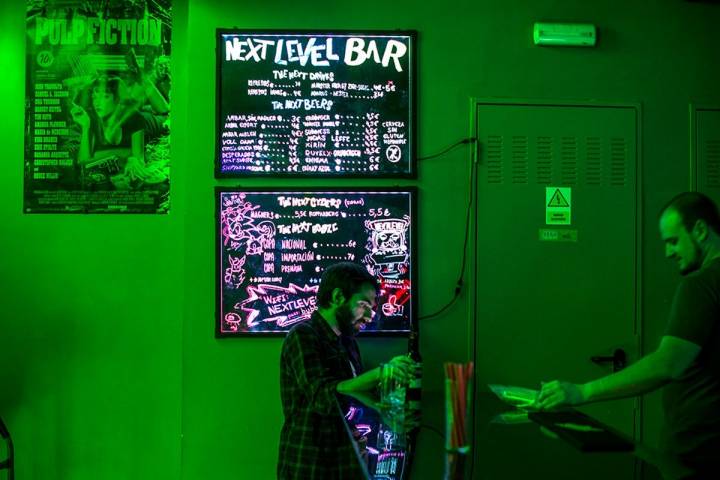 Next Level Arcade Bar (Madrid): Ambiente del local. Foto: Alfredo Cáliz