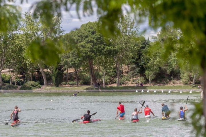 ​  Piragüismo en el lago de la Casa de Campo de Madrid  ​