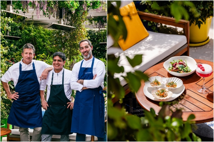 Diego Muñoz, Jeancarlo y Julio Ferradas, chef de Oroya.