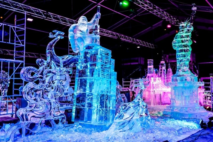 El Festival Internacional de Esculturas de Hielo es una de las grandes atracciones de las 'Mágicas Navidades' de Torrejón de Ardoz. Foto: Ayto. Torrejón de Ardoz