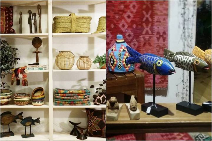 Muchos de los objetos que venden en su tienda proceden de Mali. Foto: Instagram.