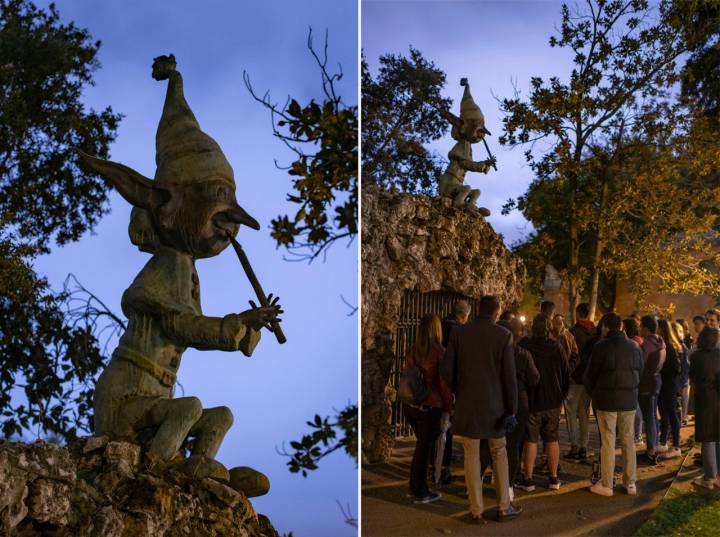 El duende que esculpió José Noja en 1985 y que observa a los visitantes desde la vieja osera.