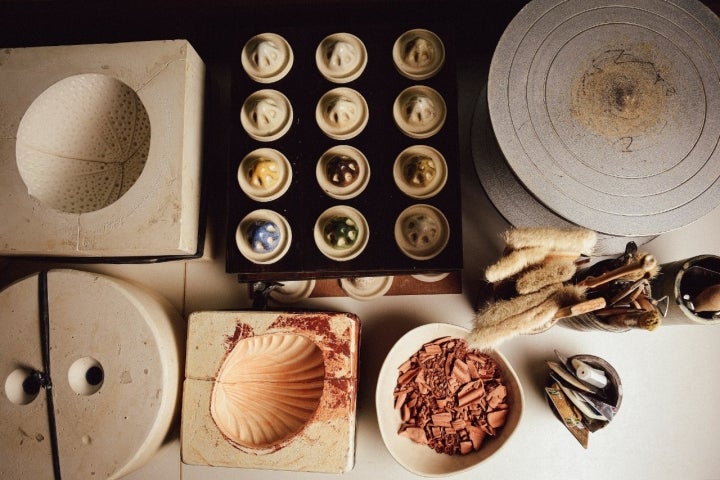 Materiales de trabajo en el Taller Raposiñas