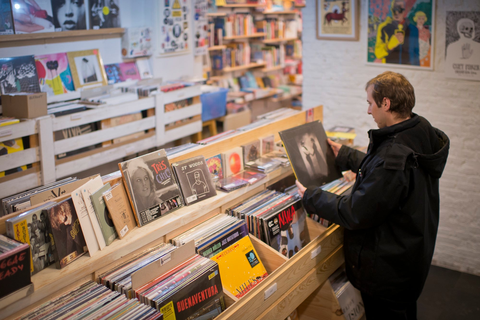 Tienda de discos de vinilo