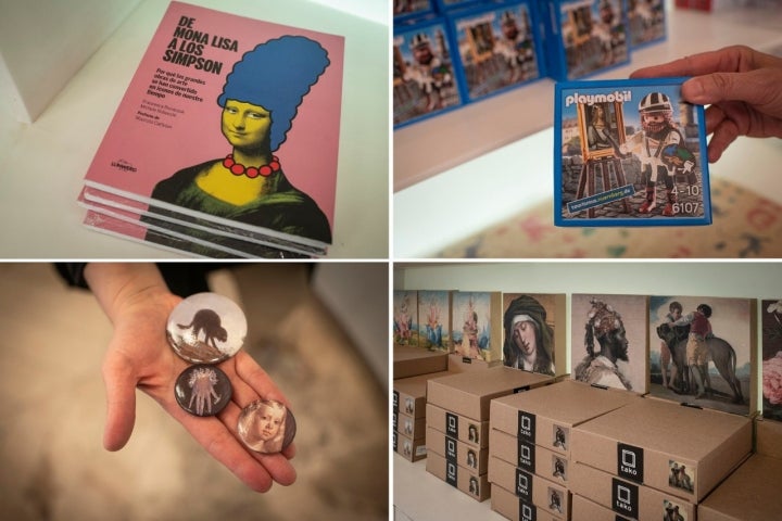 Chapas, libros, tacos de madera y hasta un Playmobil de Durero pintando su autorretrato se venden en esta tienda.