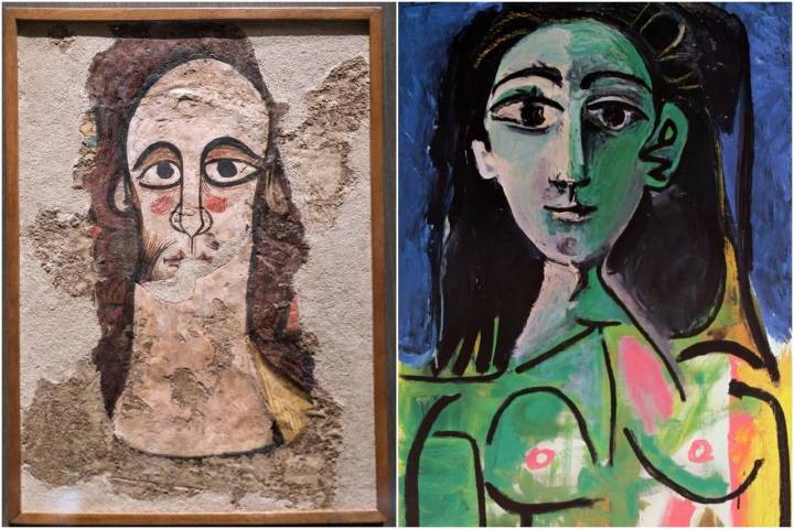 El pantocrátor de Bagüés, entre 1080-1100 y el retrato de Jacqueline (1963), segunda esposa de Picasso.