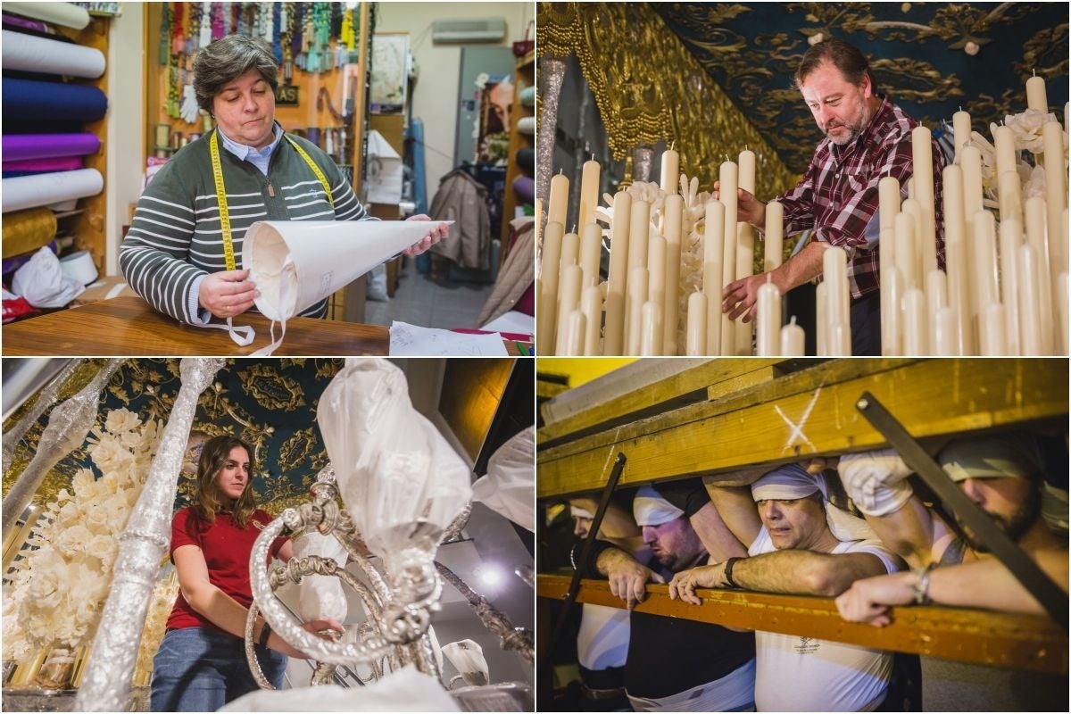 Manos artesanas (y apasionadas) que hacen posible la Semana Santa sevillana.