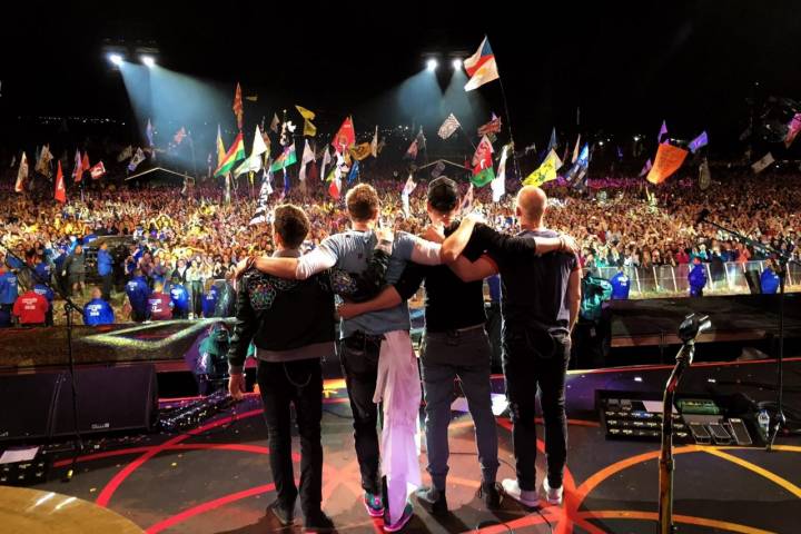 La banda británica durante una actuación en el festival de Glastonbury. Foto: Facebook Coldplay.