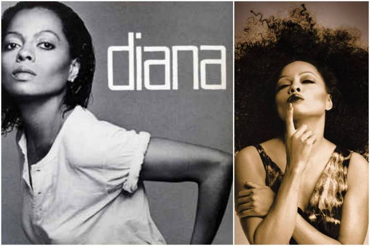 Portada del disco de Diana Ross y foto actual de la artista.