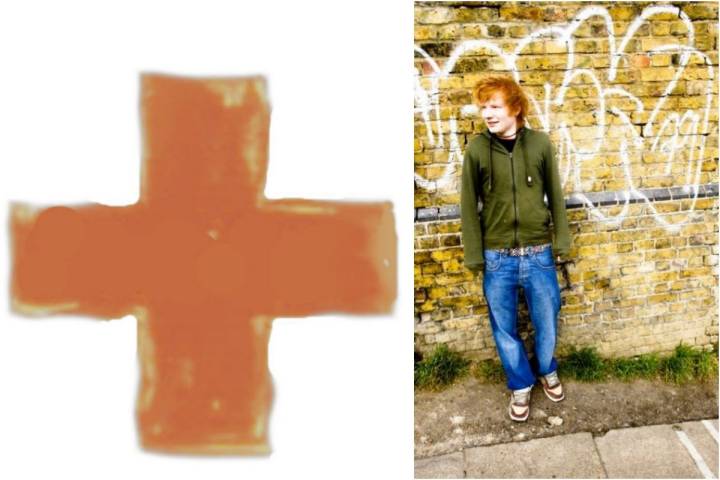 Las portadas de los discos de Ed Sheeran van del sumatorio a la división. Fotos: Facebook.