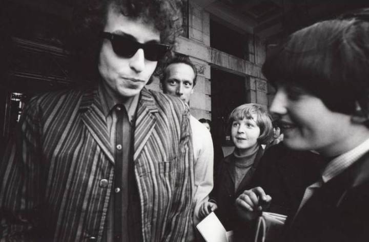 Bob Dylan a finales de los 60 en Inglaterra, antes de convertirse al Cristianismo. Foto: Facebook.